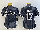 Women's Las Vegas Raiders #17 Davante Adams Black Team Big Logo With Patch Cool Base Stitched Baseball Jersey,baseball caps,new era cap wholesale,wholesale hats